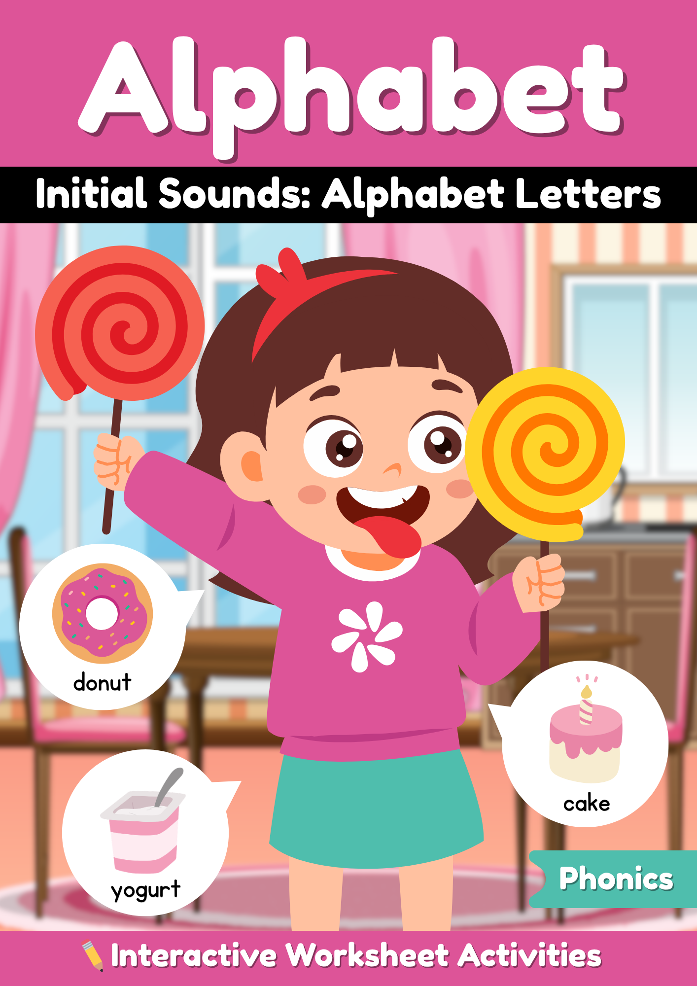 Alphabet Initial Sounds: Interactive Phonics Worksheet Activities