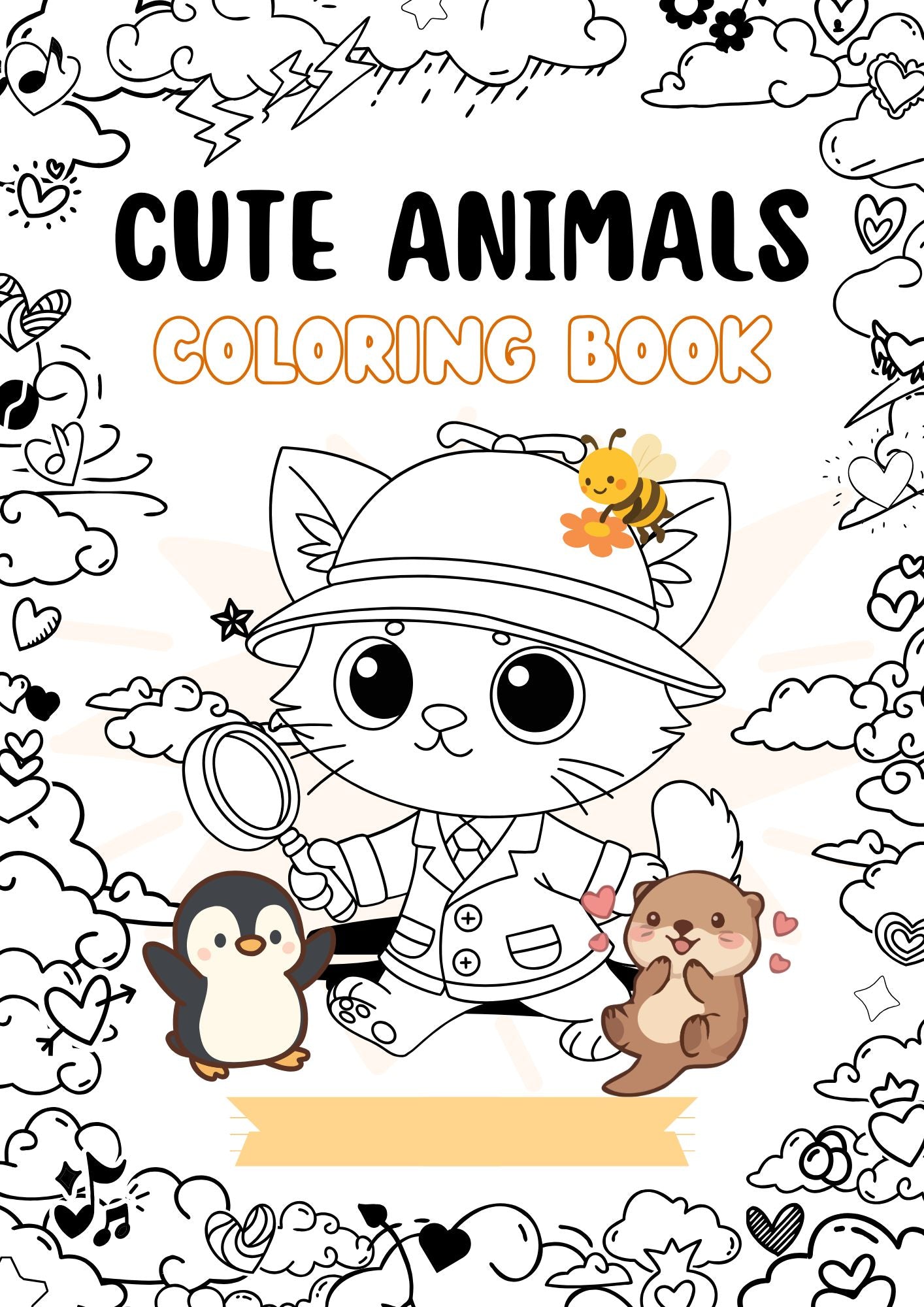 Cute Animals Coloring Book – Printable PDF